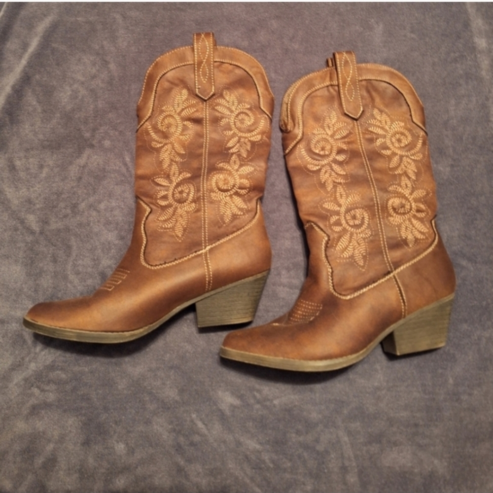 Rampage Brand Fabric Cowboy Boots, 7.5M - Picture 4 of 5
